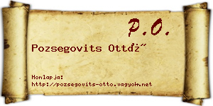 Pozsegovits Ottó névjegykártya